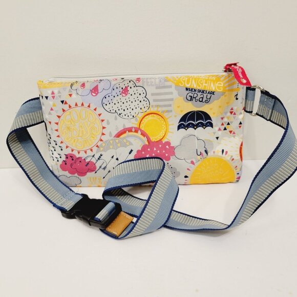 Lily Bloom Singing in the Rain Shoulder Fanny Crossbody Multi Pocket Purse Bag - Picture 6 of 7